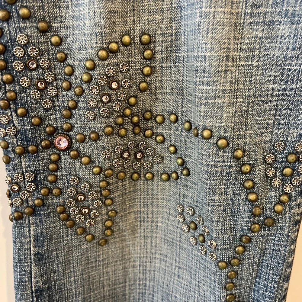 STREETS AHEAD Bejeweled‎ Bootcut Flared Boho Western Jeans Women's 32 x 30.5 USA